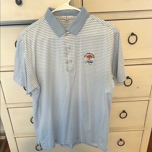 Peter Millar Blue Striped Men's Polo Shirt
